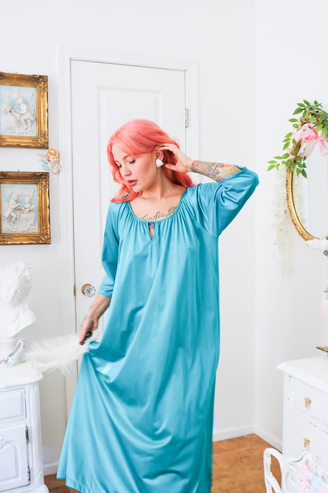 Image of Anthony Richards Floor Length Vibrant Blue Nightgown (Medium-Large)