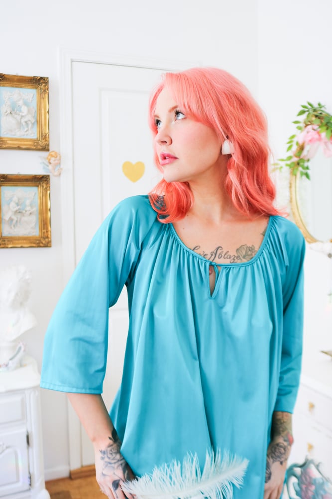 Image of Anthony Richards Floor Length Vibrant Blue Nightgown (Medium-Large)