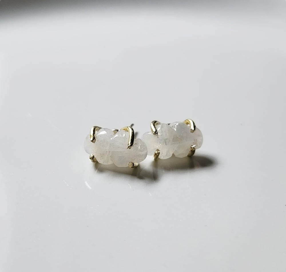 Image of Cloudy With a Chance of Moonstone Earrings
