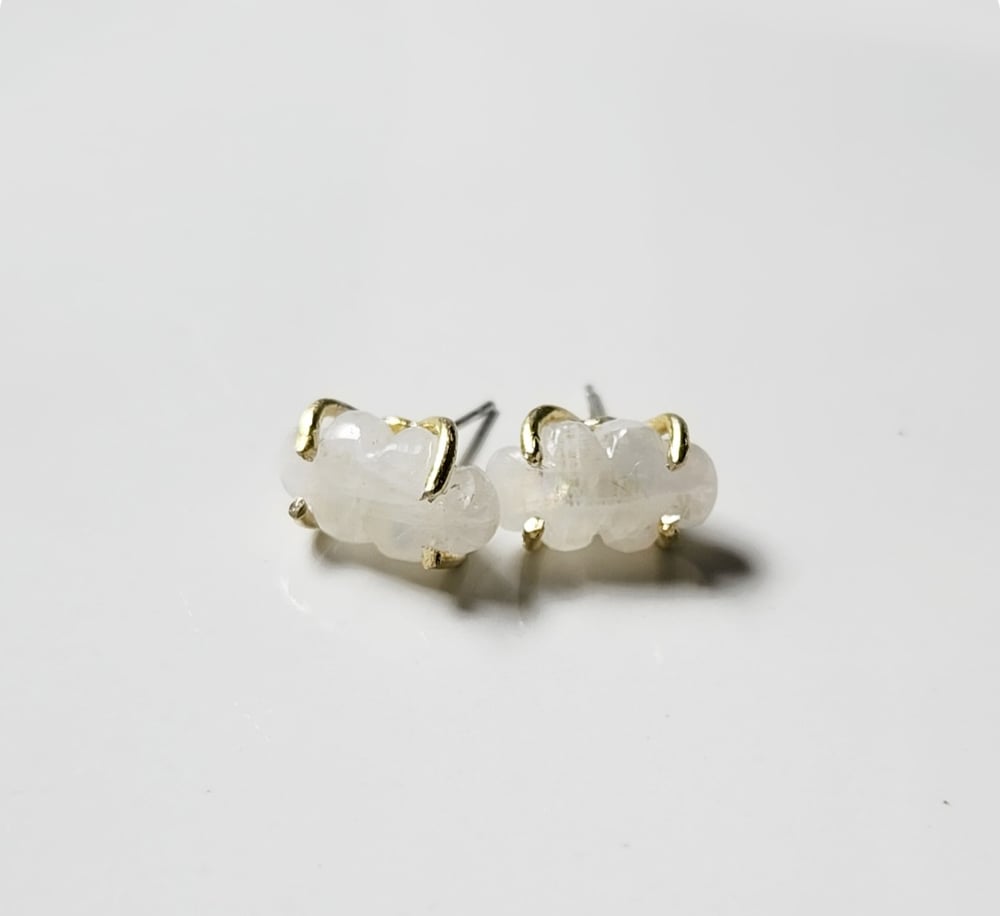 Image of Cloudy With a Chance of Moonstone Earrings