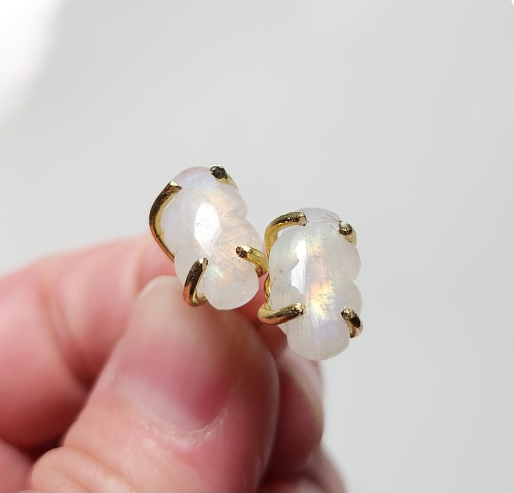 Image of Cloudy With a Chance of Moonstone Earrings