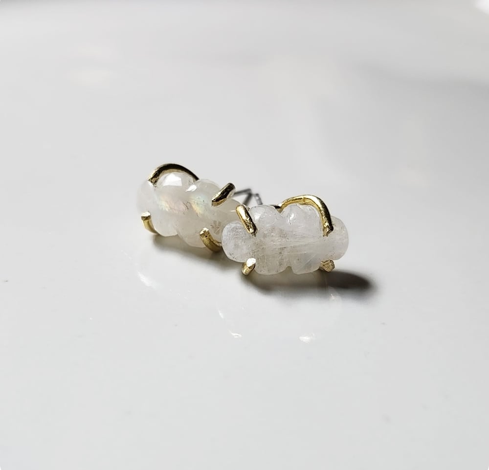 Image of Cloudy With a Chance of Moonstone Earrings
