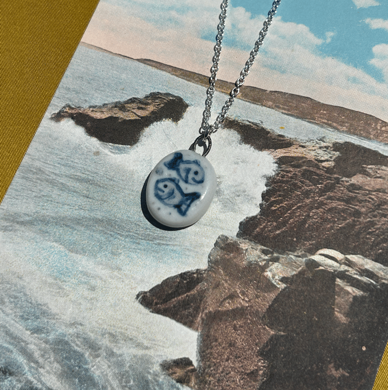 Image of Porcelain Happy Fishes Pendant