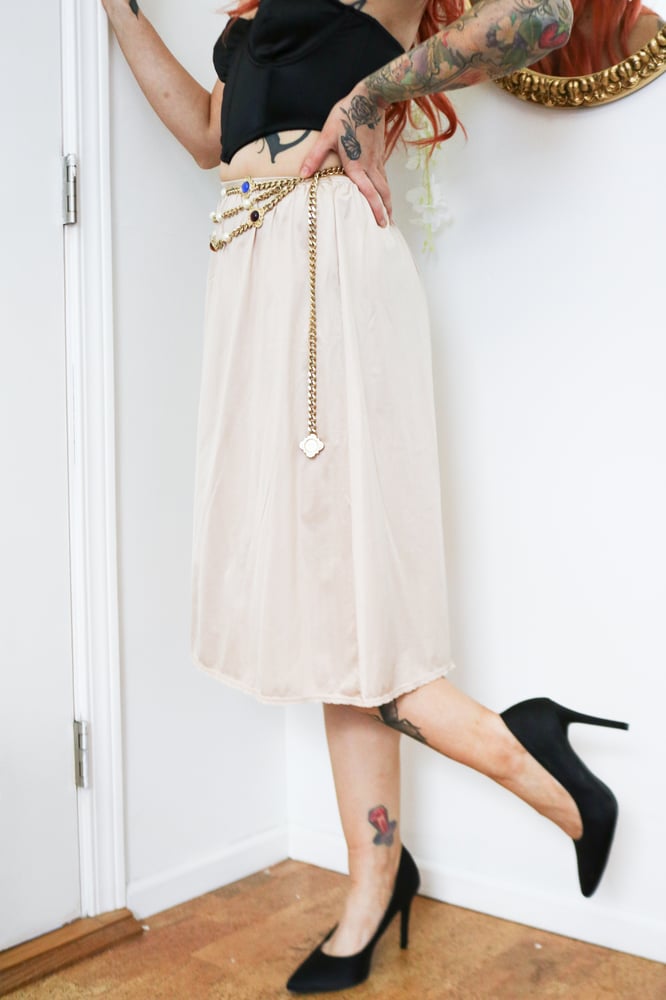 Image of Vintage Late 80s Vanity Fair Nude Half Slip (Small)