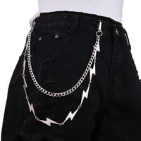 Image 5 of Chunky Lightning Bolt Pants Double Pocket Chain