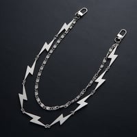 Image 1 of Chunky Lightning Bolt Pants Double Pocket Chain