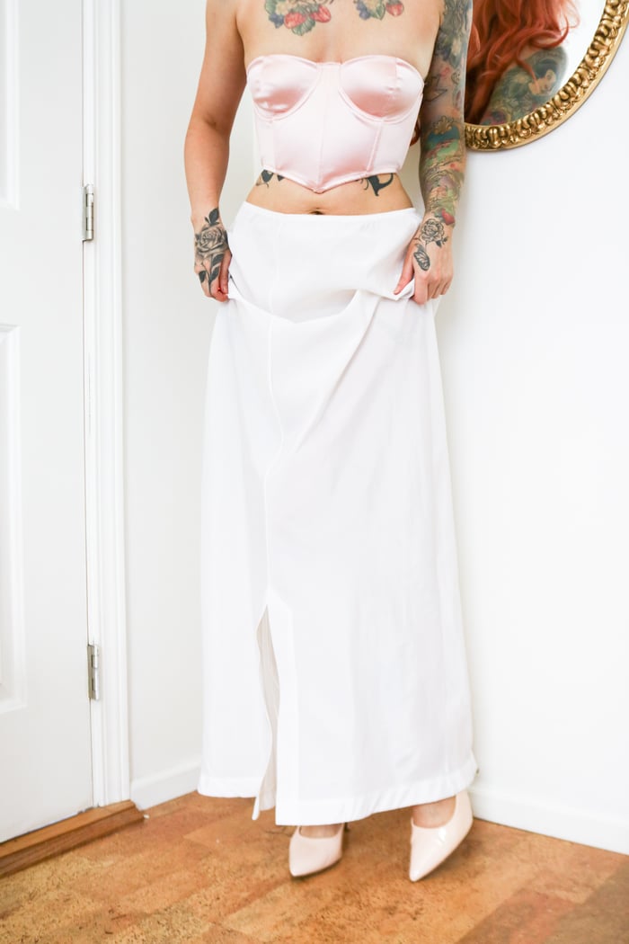 Vintage 1980s JCPenneys Floor Length Slip (Large)