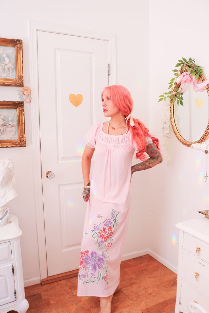 Vintage Flower Princess Style Nightgown by M. Lingerie (Medium) 