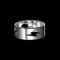 Image 1 of Chunky Silver Lightning Bolt Ring in Stainless Steel