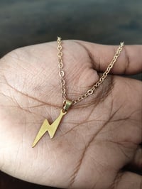 Image 8 of Gold Stainless Steel Lightning Bolt Necklace