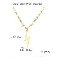 Image 11 of Gold Stainless Steel Lightning Bolt Necklace