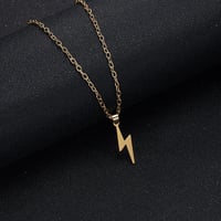 Image 2 of Gold Stainless Steel Lightning Bolt Necklace