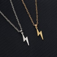 Image 1 of Gold Stainless Steel Lightning Bolt Necklace