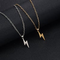 Image 5 of Gold Stainless Steel Lightning Bolt Necklace