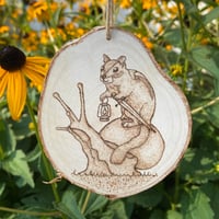 Image 1 of Chipmunk Wood Burn Ornament