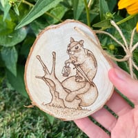 Image 2 of Chipmunk Wood Burn Ornament