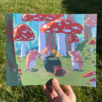 Image 3 of Little Mushroom Chefs Print