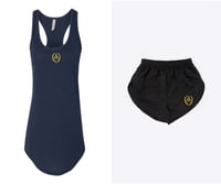 Image 2 of Women's Gathered Racerback Tank Tank Top and Nylon Taffeta Short Collection | Black