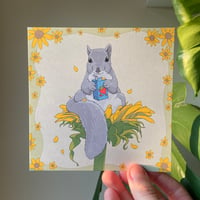 Image 2 of Sunflower Squirrel Print