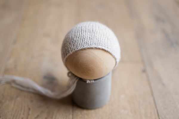 Image of RTS Grey Cashmere {Preemie} Size Bonnet 