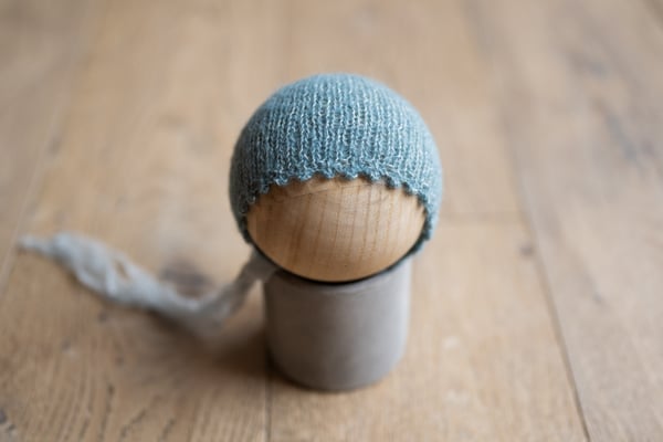 Image of Lagoon Picot Brim bonnet with ribbon ties {WRAP AVAILABLE}