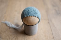 Image 1 of Lagoon Picot Brim bonnet with ribbon ties {WRAP AVAILABLE}