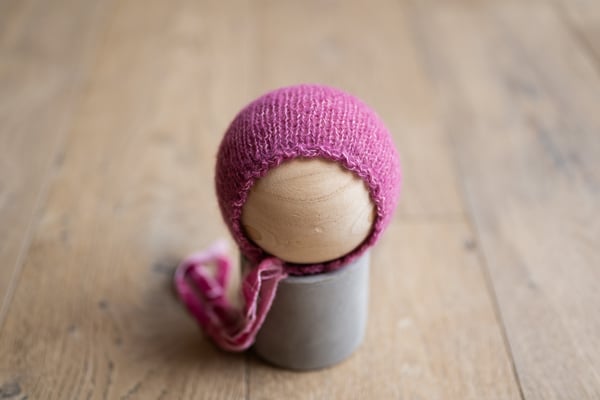 Image of RTS Raspberry Braided Brim Bonnet with ribbon ties {WRAP AVAILABLE as presale}