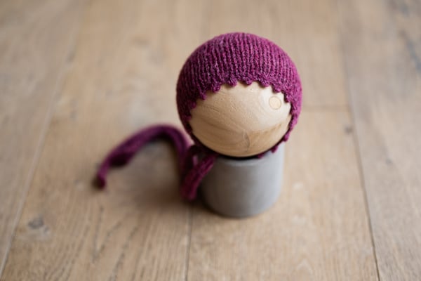 Image of RTS Raspberry Airy Bonnet with Picot Brim  {WRAP AVAILABLE as presale}