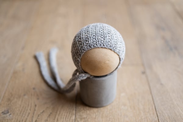 Image of RTS Light Grey Airy Broken Rib Bonnet  {WRAP AVAILABLE as presale}