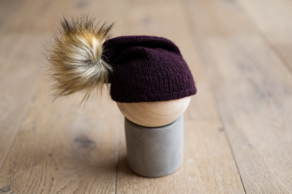 Image of RTS Eggplant Deep Purple Slouchy Bonnet  {WRAP AVAILABLE as presale}