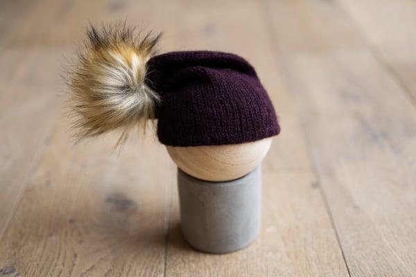 Image of RTS Eggplant Deep Purple Slouchy Bonnet  {WRAP AVAILABLE as presale}