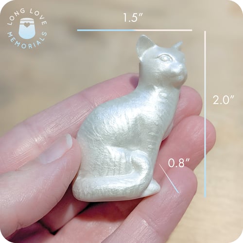 Image of Pearly Cat Figurine, Small Gift for Cat Lovers