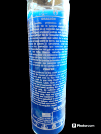 Image 2 of Blue Santa Muerte Candle 