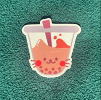 Image 1 of Boba Cat Sticker