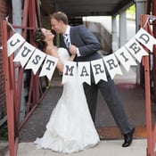 Image of Just Married Banner - Sewn