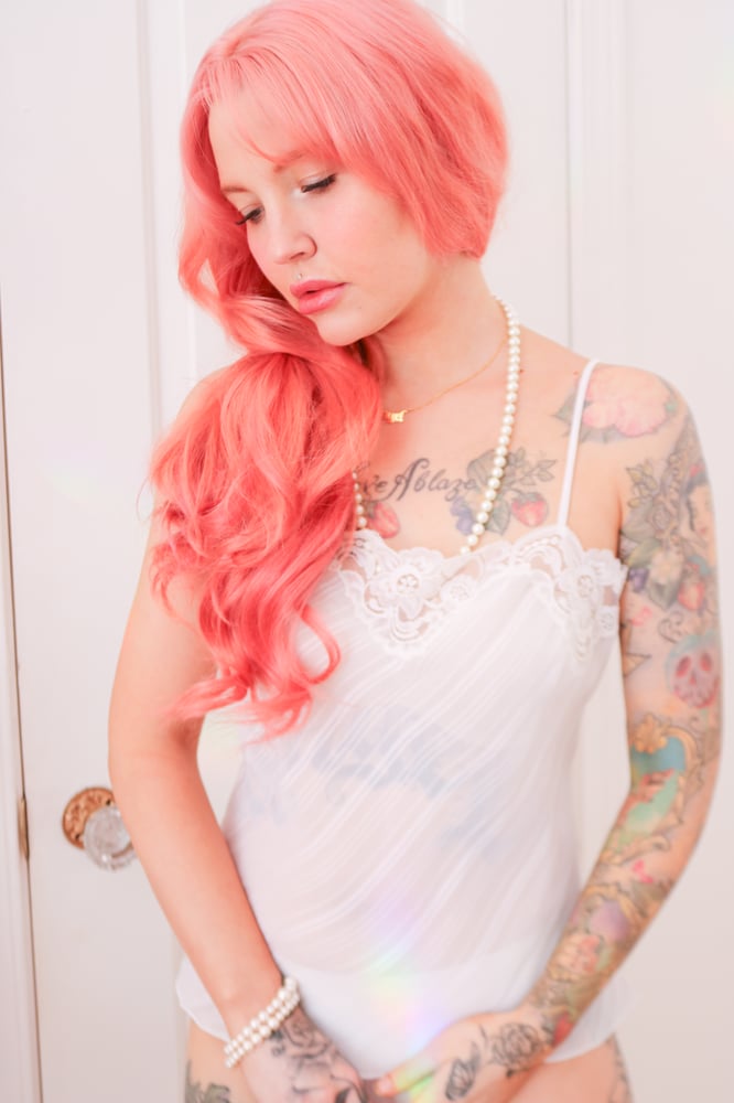 Image of Vintage Parisian Maid See-Through White Ethereal Top (Large)