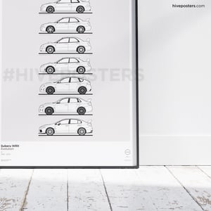 Subaru WRX Evolution Generations Poster