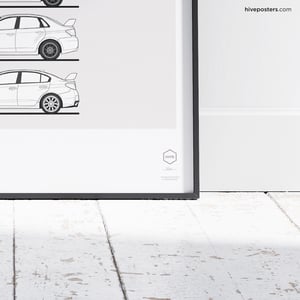 Subaru WRX Evolution Generations Poster