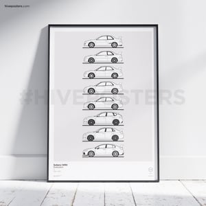 Subaru WRX Evolution Generations Poster