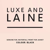 Waterfall Front Fur Jacket- Black