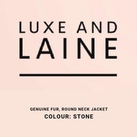 Genuine Fur Round Neck Jacket - Stone 