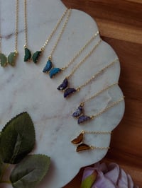 Image 7 of Crystal Butterfly Necklace (Gold)