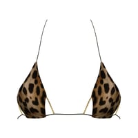 Image 1 of BROWN LEOPARD CHAINZ BIKINI BRA