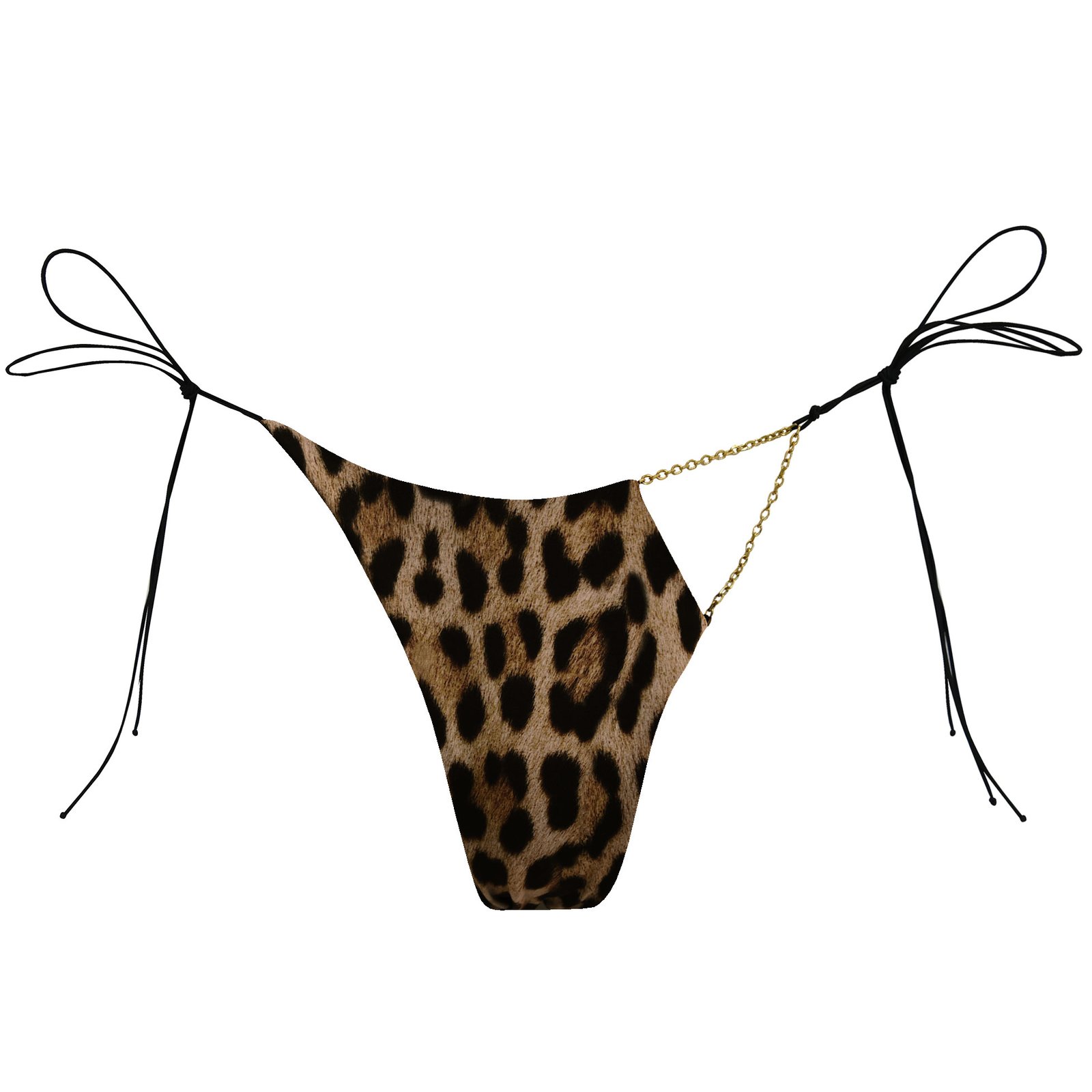 BROWN LEOPARD CHAINZ BIKINI BOTTOM | HMBD
