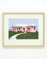 Lucy O'Doherty 'Pink house and Victa lawnmower’. Original artwork