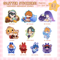 Genshin Impact Waterproof glitter stickers