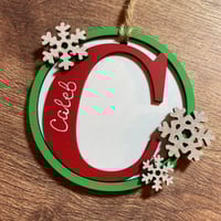 Image 6 of Initial Bauble with snowflakes