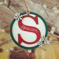 Image 7 of Initial Bauble with snowflakes