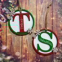 Image 9 of Initial Bauble with snowflakes