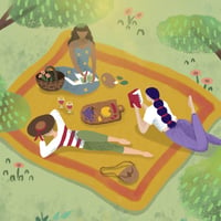 Image 2 of Picnic Girls A5 art print 